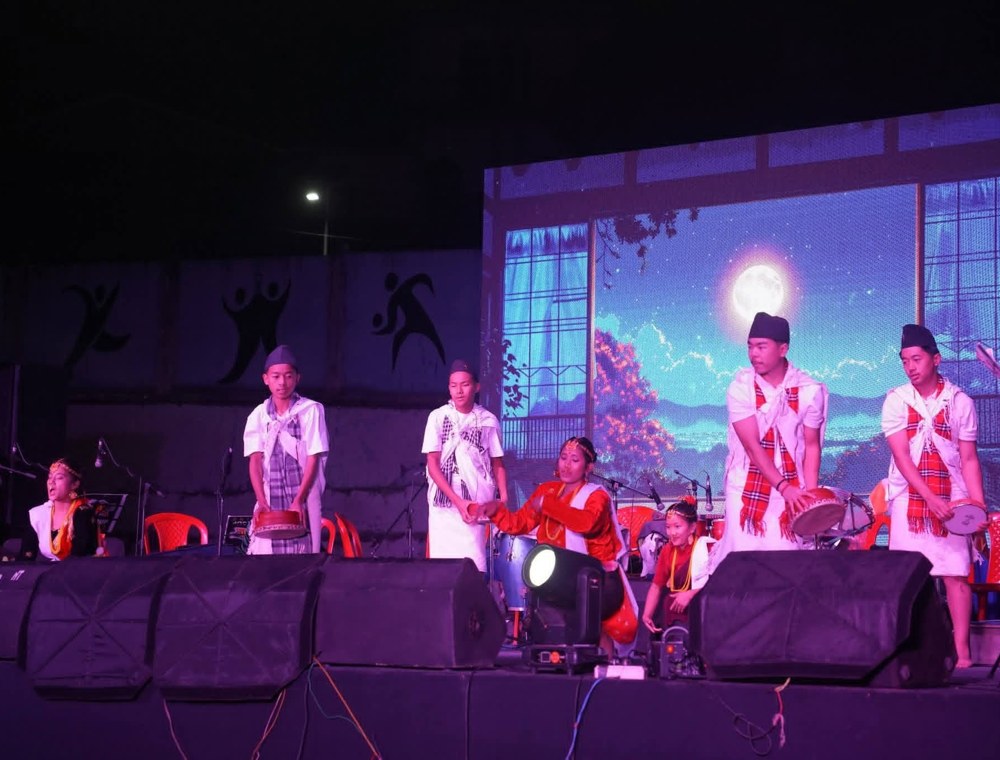 Traditional performance with drums