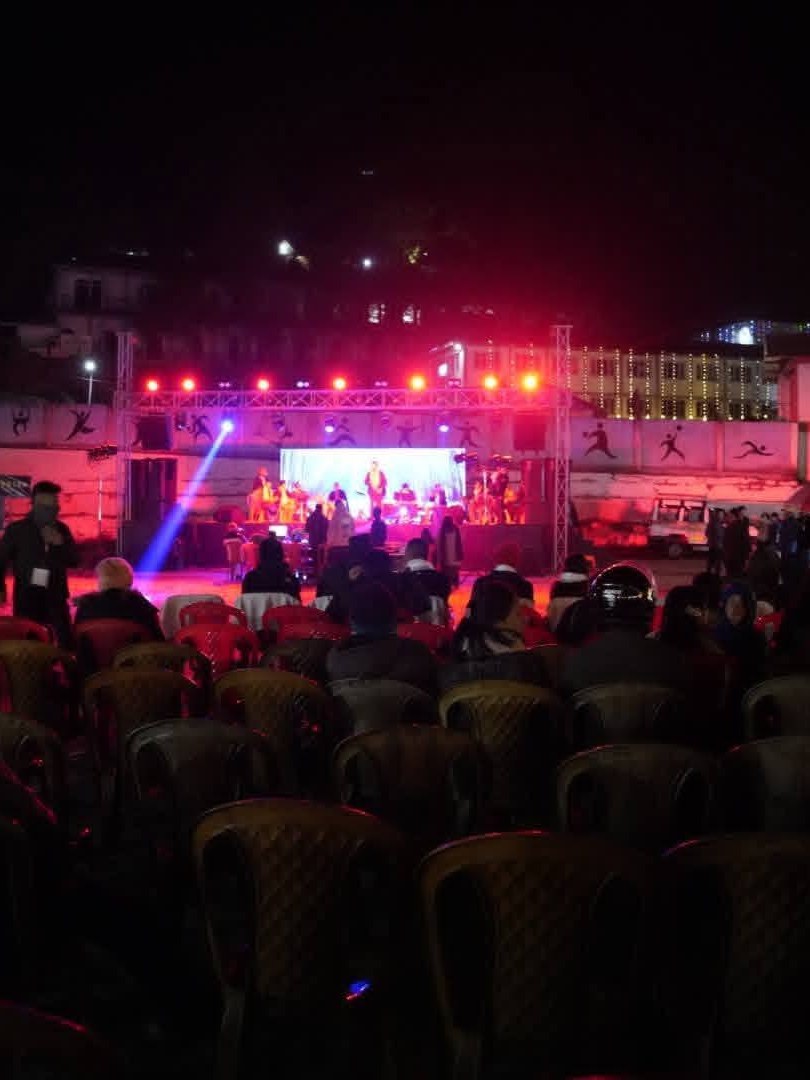 Stage address during festival programme